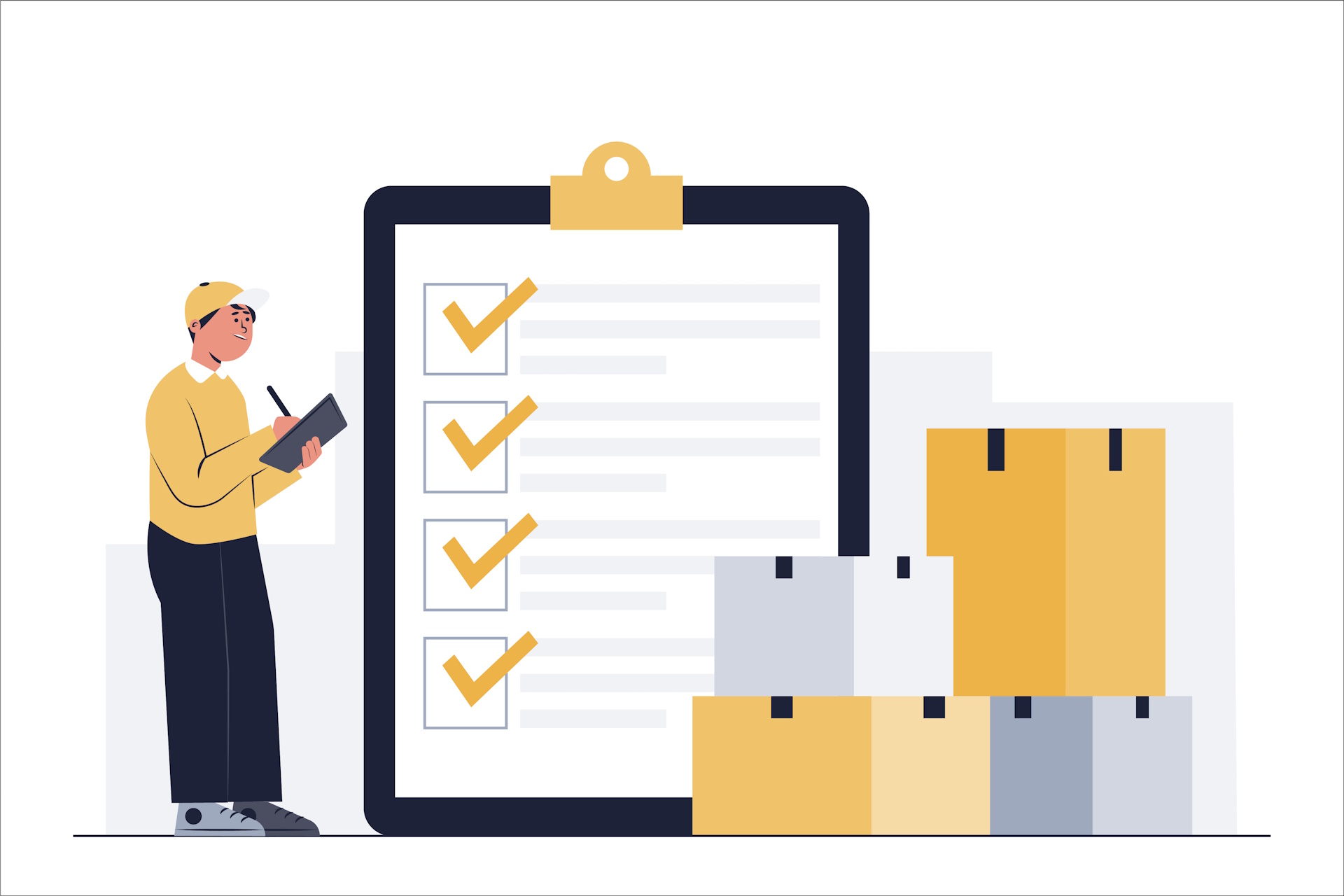 Սերտիֆիկացման checklist և ապրանքների ստուգման նկարազարդում